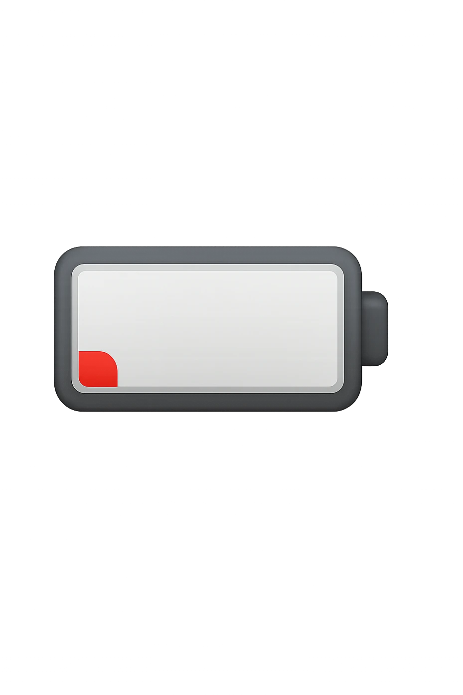 batteria energetica che si sta per scaricare emoji stile iphone emoji