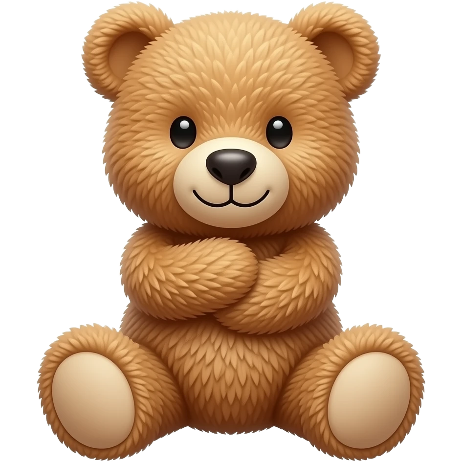 teddy bear hugging itself emoji