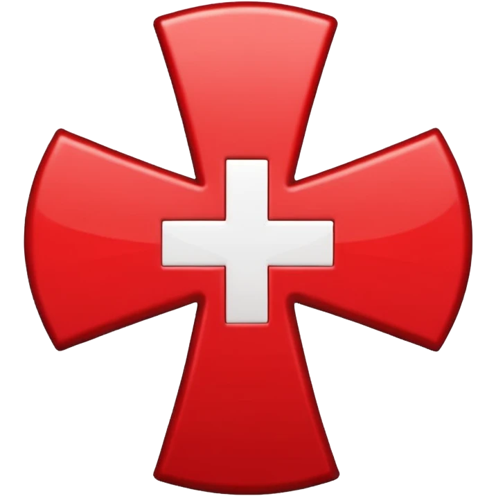 red medical cross symbol on a white background emoji
