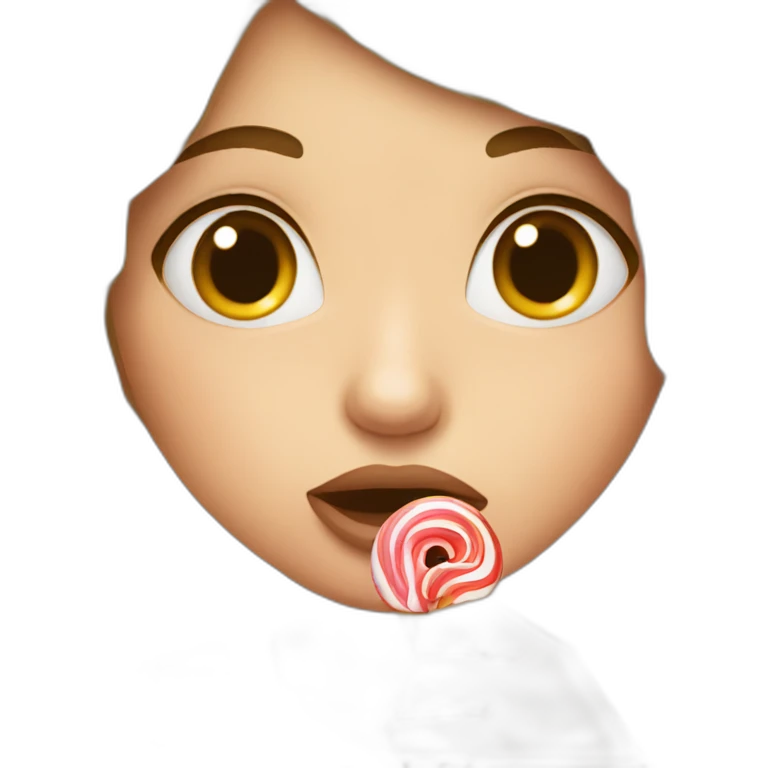 girl eating lolipop while crying emoji