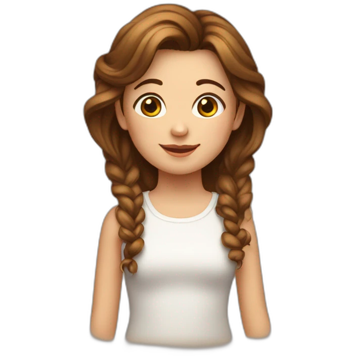 Meisje kort bruinhaar emoji