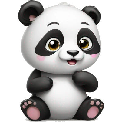a cute panda with a sign writing no emoji