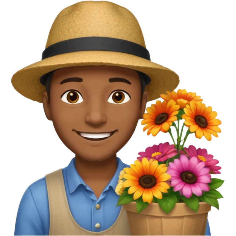 Street Flower Seller black man  emoji