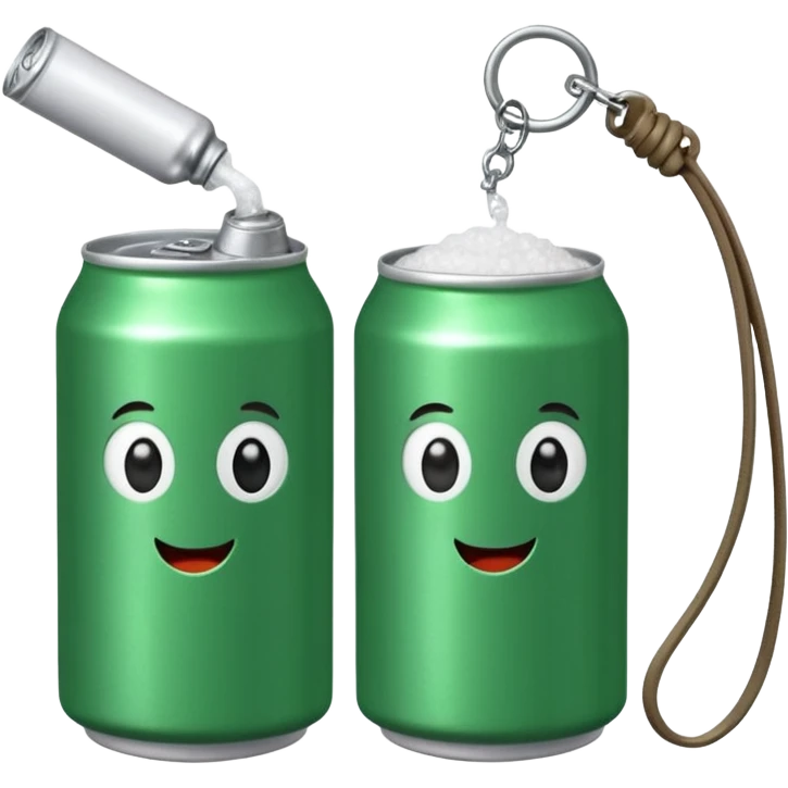 Green Soda can on left on leash of Salt Jug on right emoji