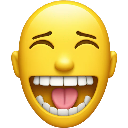 Smiling emoji with yellow bone in mouth  emoji