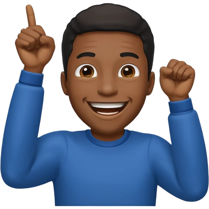Cheering black man emoji