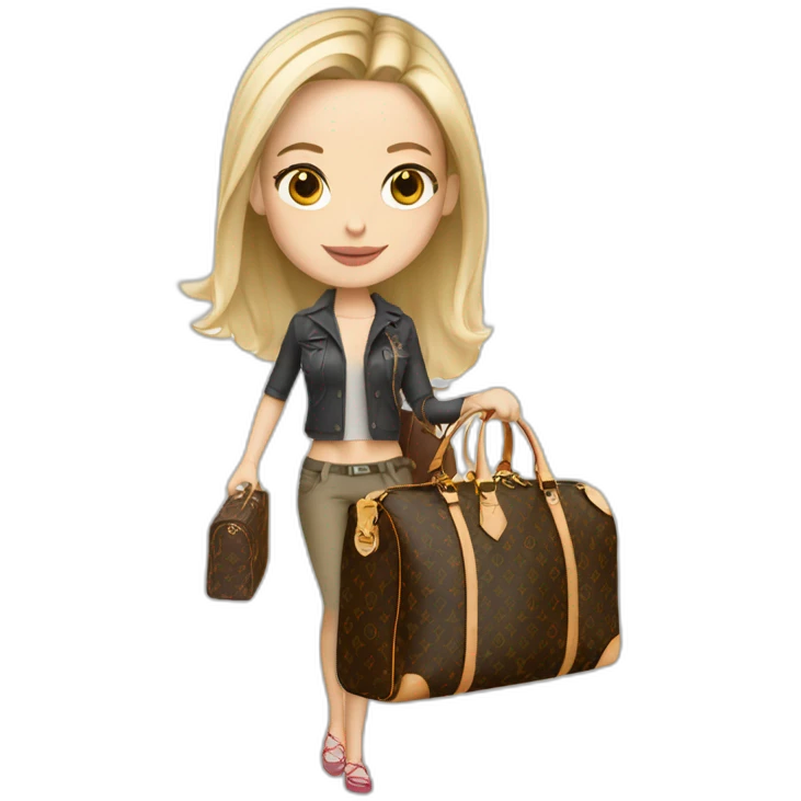 Travel white girl with louis vuitton bag emoji