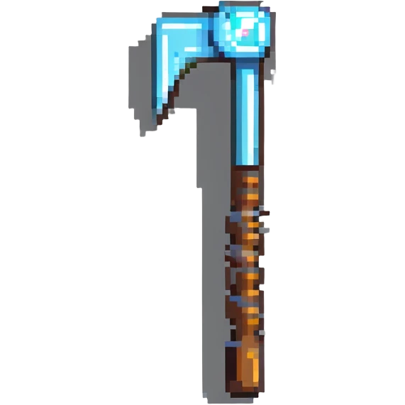 pixelated Minecraft diamond pickaxe emoji