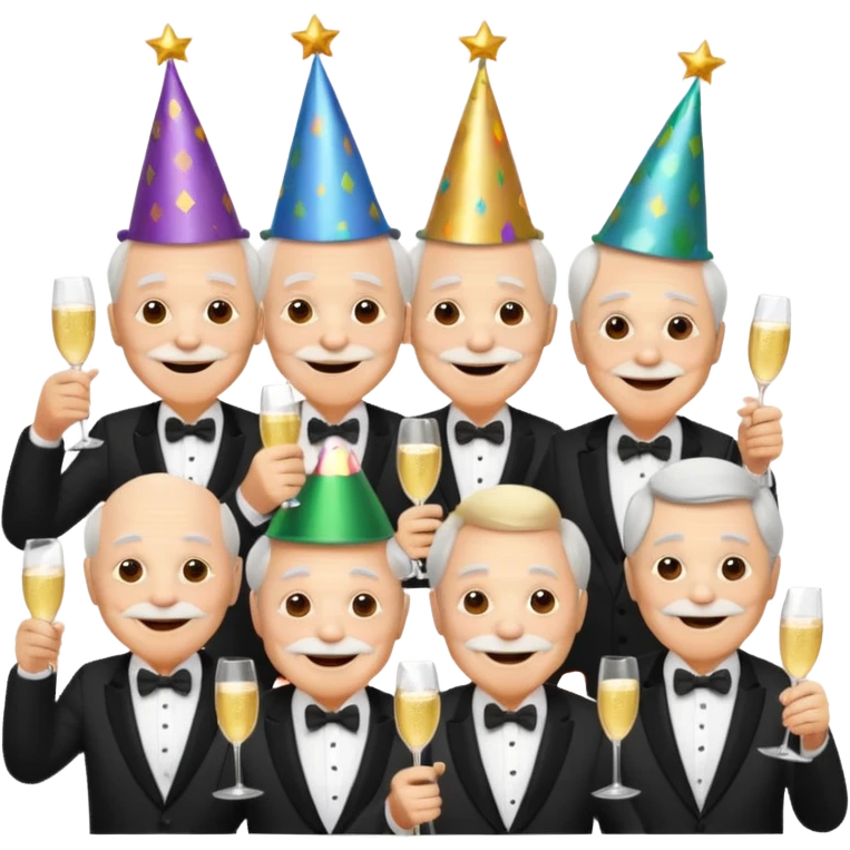 party hatted old men emoji