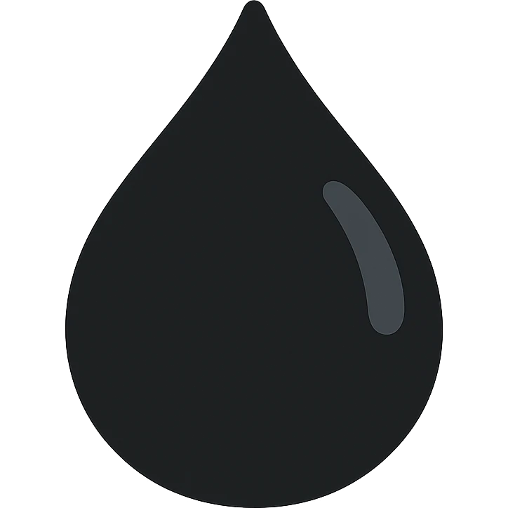 glossy and dark black liquid bitumen emoji