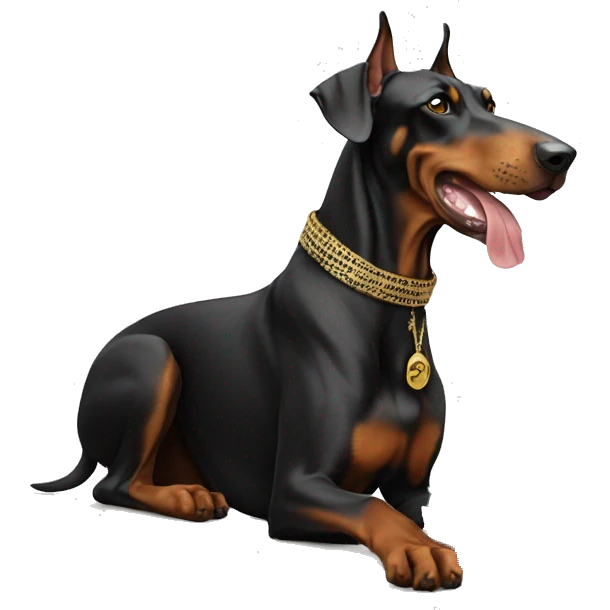 doberman smoking shisha with money emoji