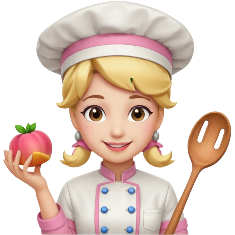 Pink chef princess peach emoji