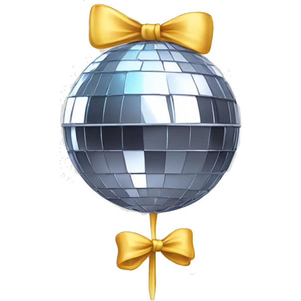 Disco ball with bow emoji