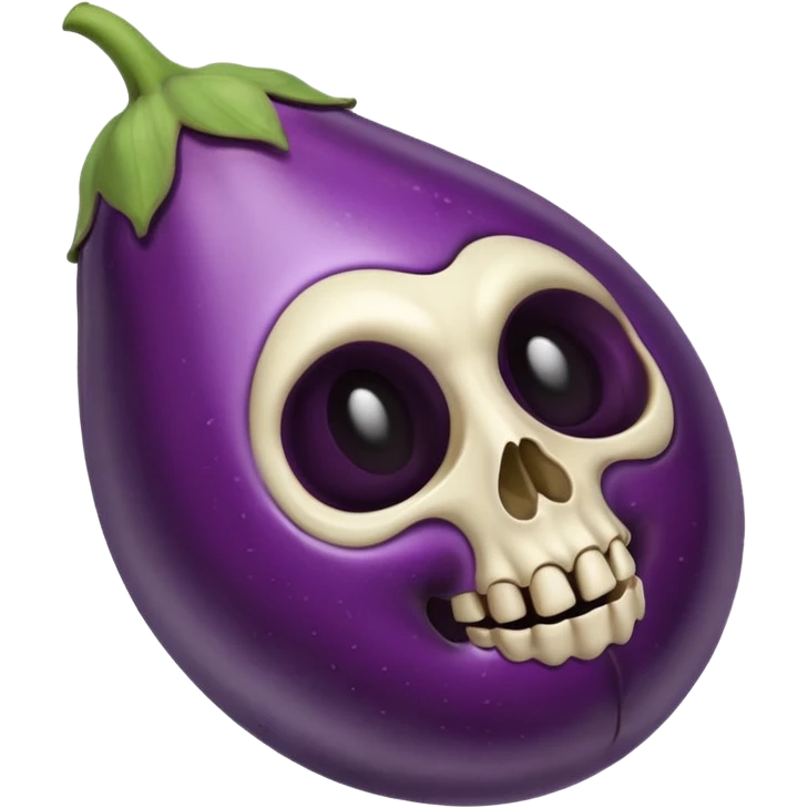 Eggplant with skull emoji emoji