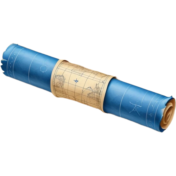blue blueprint plan with white drawings like a treasure map emoji