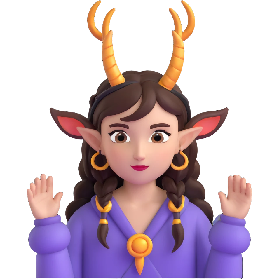 girl with fantasy horns emoji
