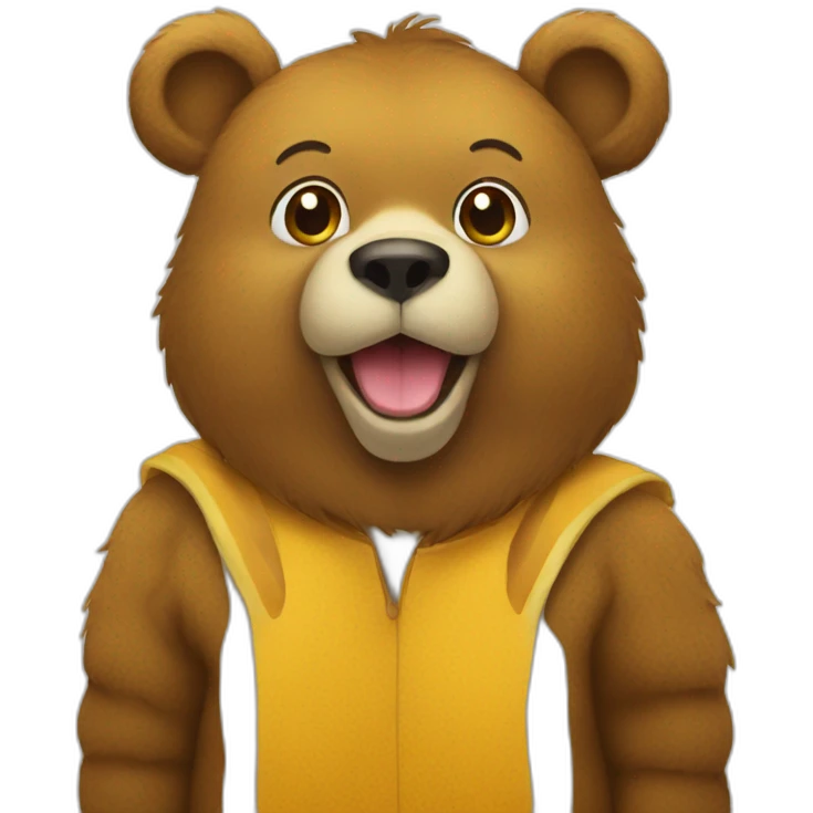 Bear wearing duck costume emoji