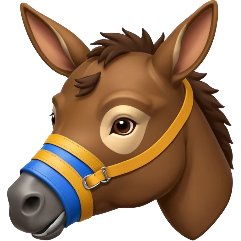 Donkey head sniffing wearing jockstrap on muzzle emoji