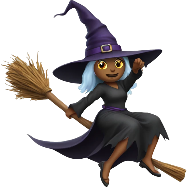 witch on a broom emoji