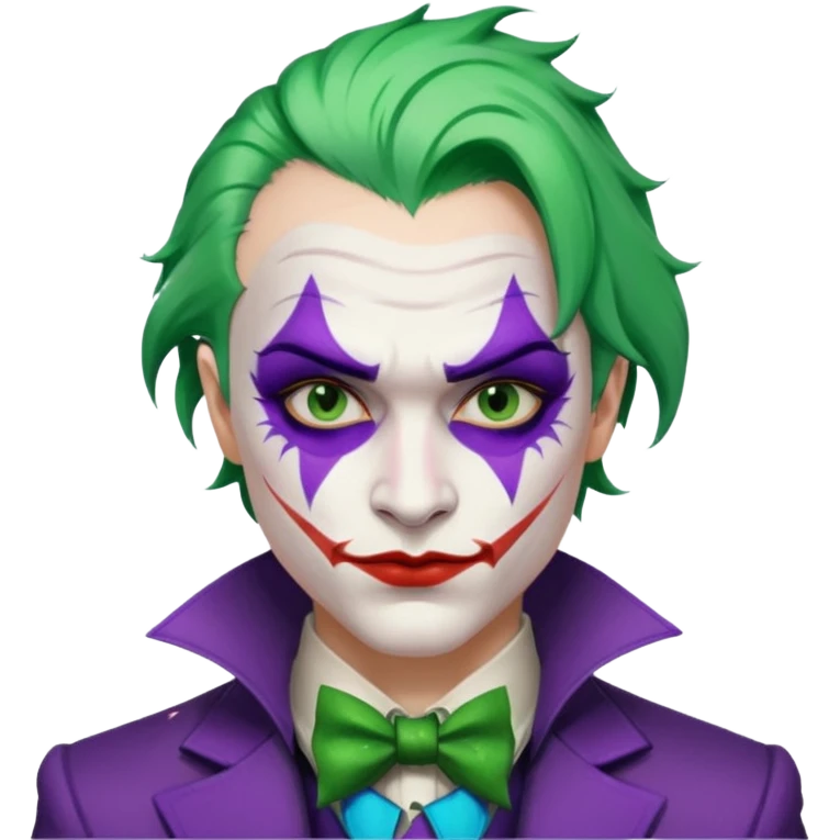 Glitter Purple and White Joker Gangster Green Hair emoji