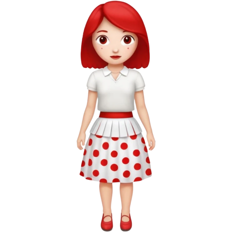 a white skirts with many red spots emoji
