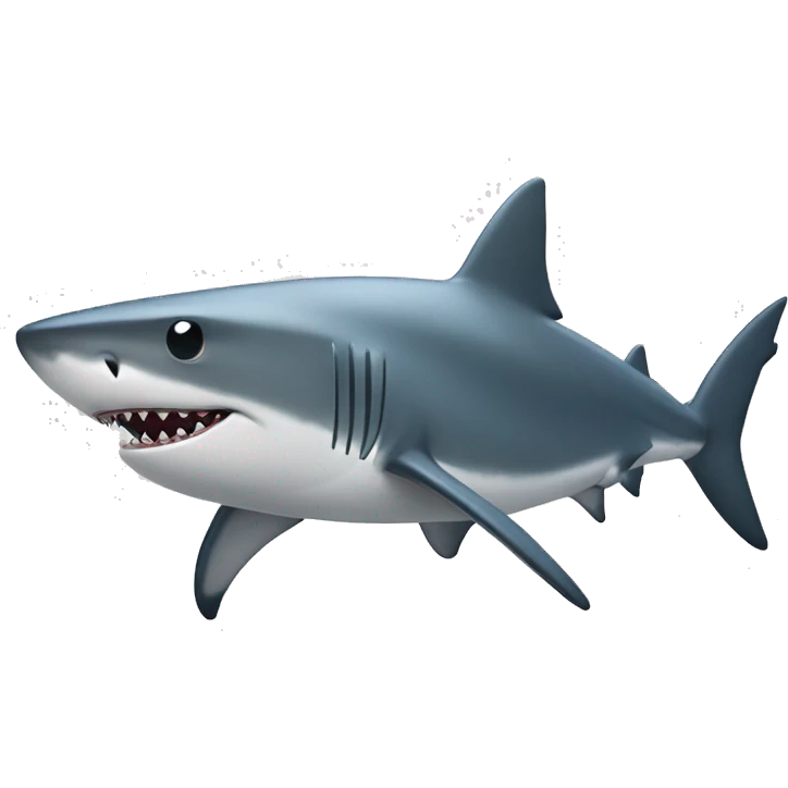 shark in front of a comp emoji