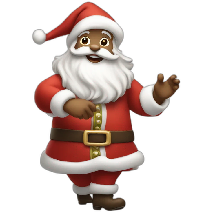 Dancing white skin santa emoji