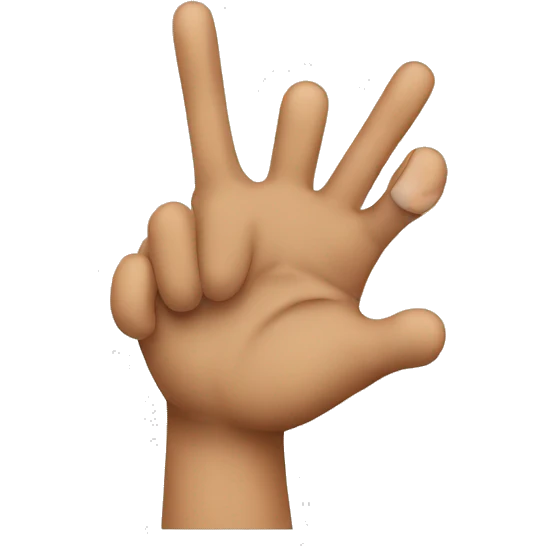 Three fingers up emoji