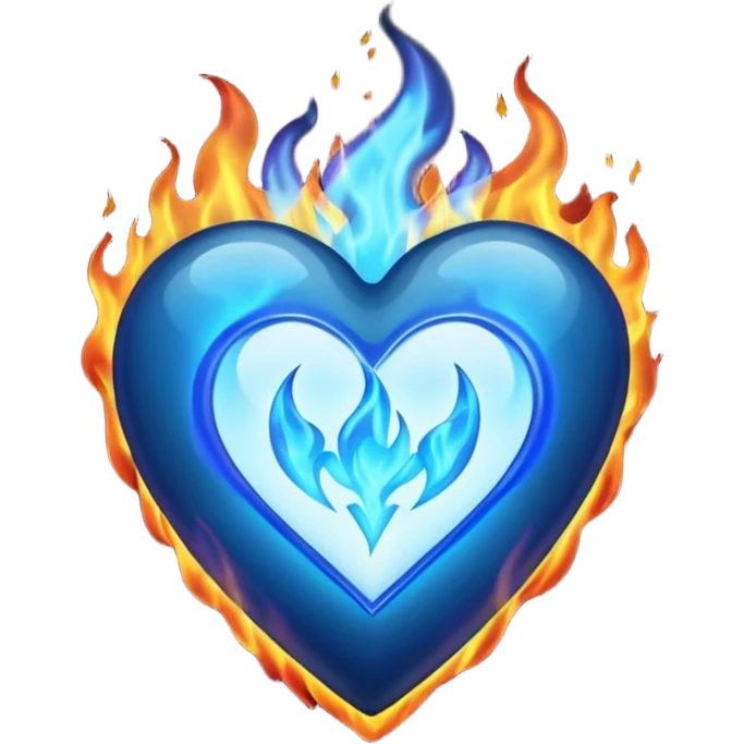 Heart with blue fire around it  emoji