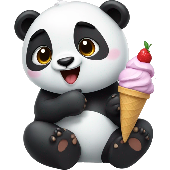 Panda eating ice cream emoji