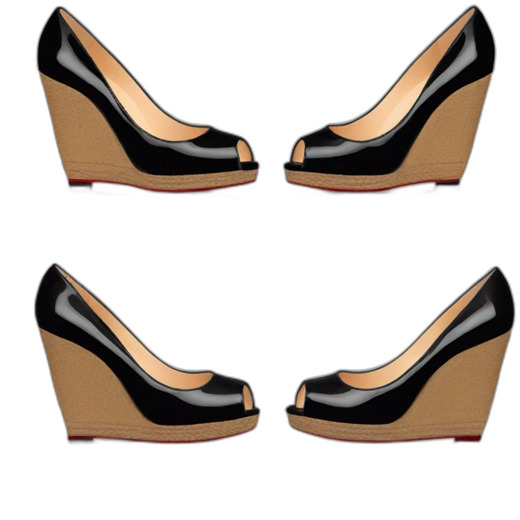 WEDGE heel LOUBOUTIN black PATENT emoji