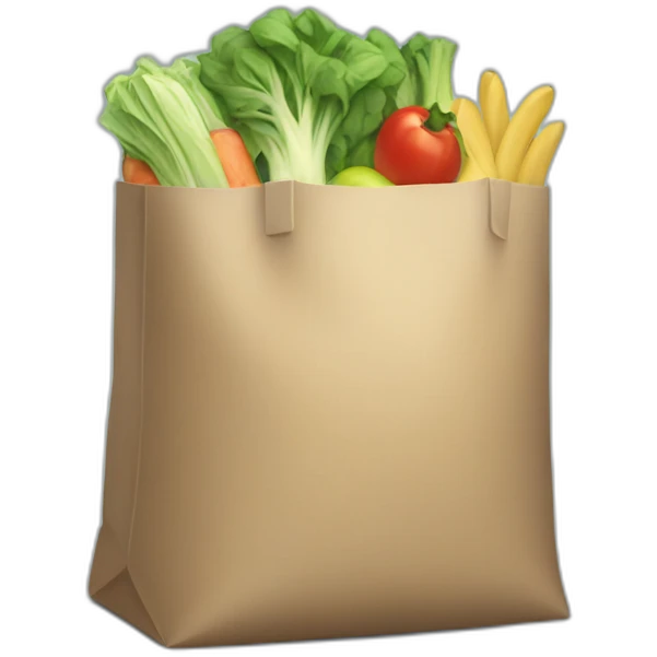 Bag of groceries -no-face emoji