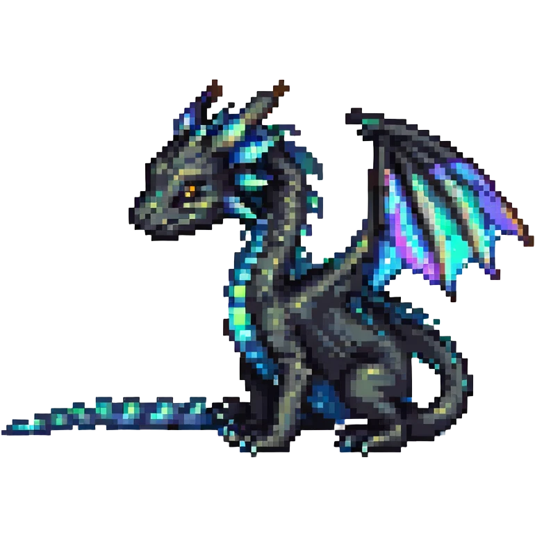 black iridescent dragon emoji
