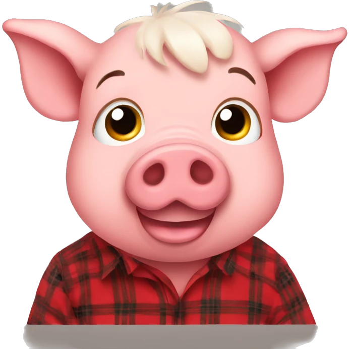 Pig wearing red flannel shirt  emoji