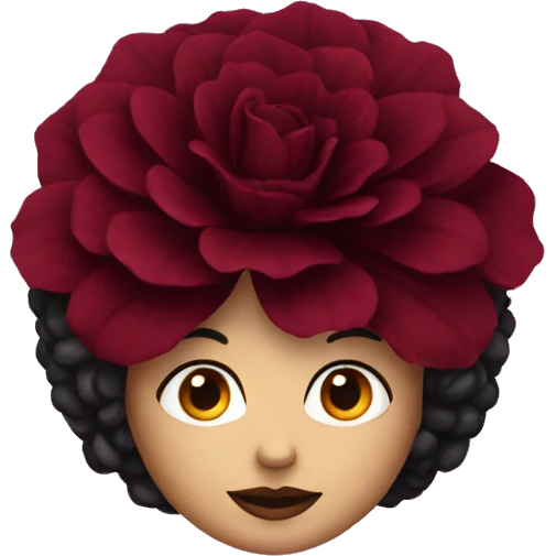 give me a black dahlia flower with a burgundy red color emoji