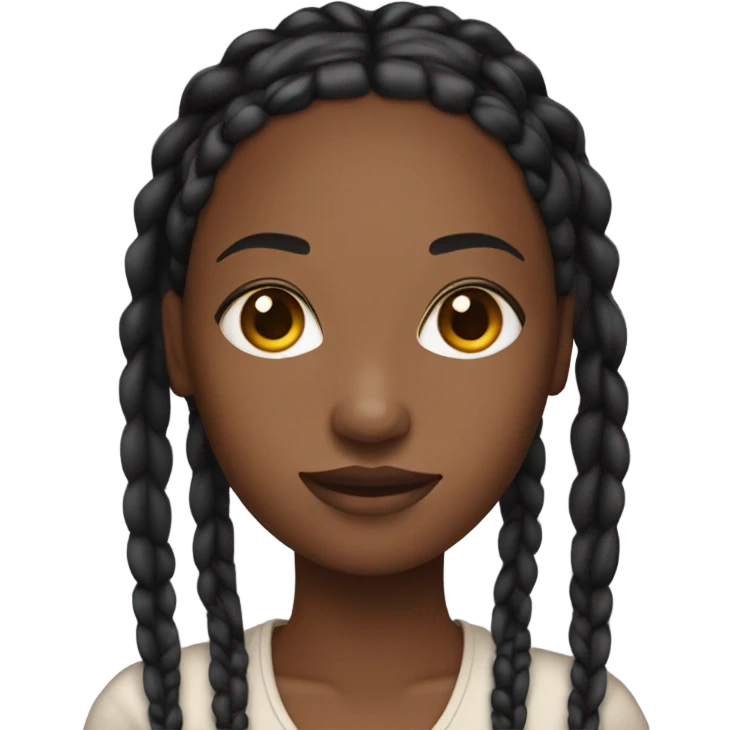 black woman with box braids emoji