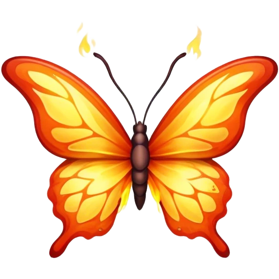Butterfly made out of fire emoji