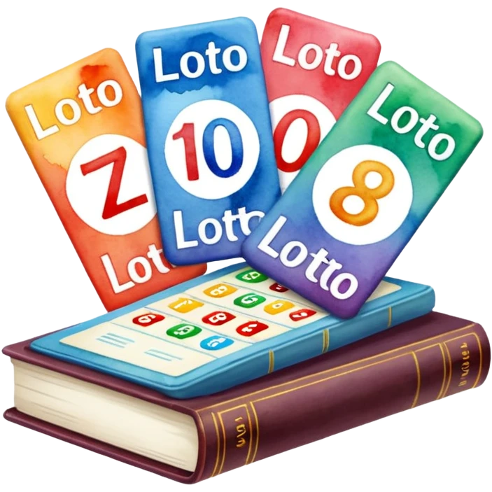 watercolor Lotto cards +book emoji