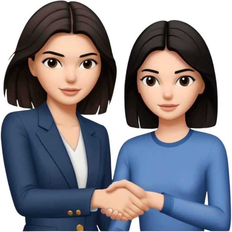 kendall jenner shaking hands with a other woman emoji