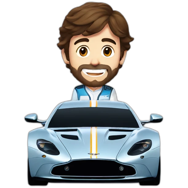 Fernando alonso celebrando el tercer mundial con Aston Martin emoji