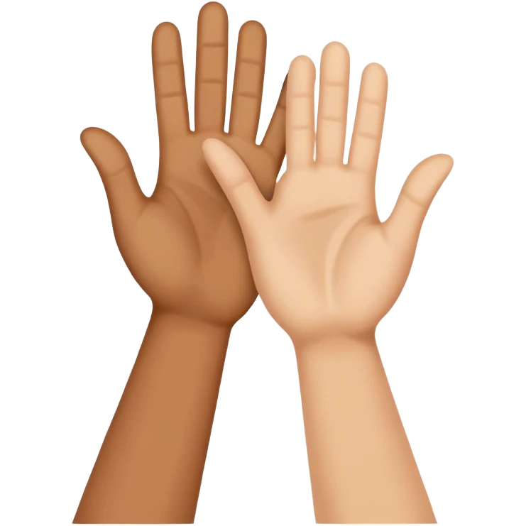 high fiving another's hand
 emoji