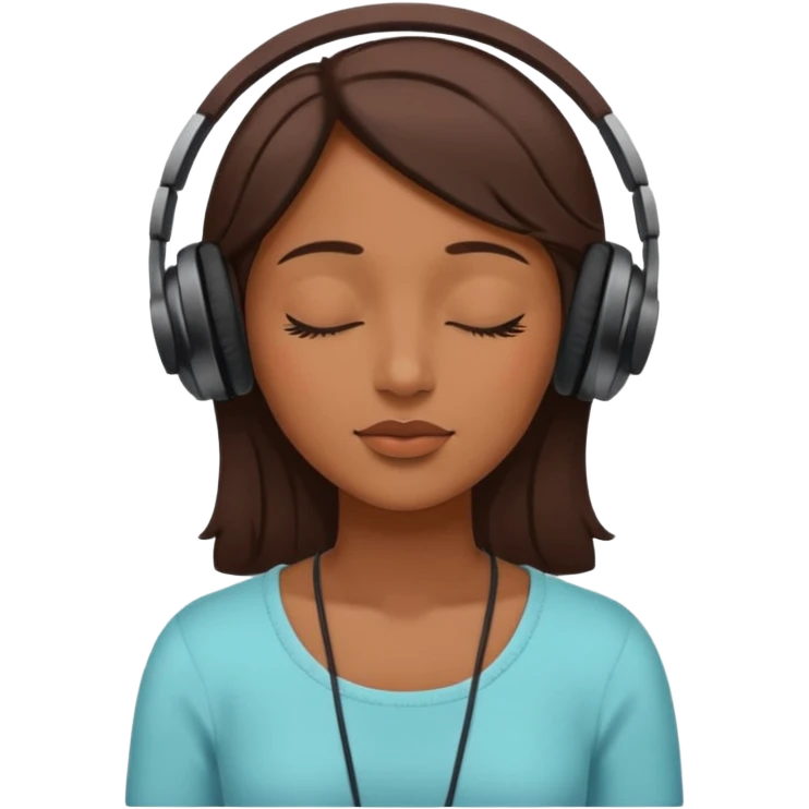 Woman listening to music with closed eyes emoji