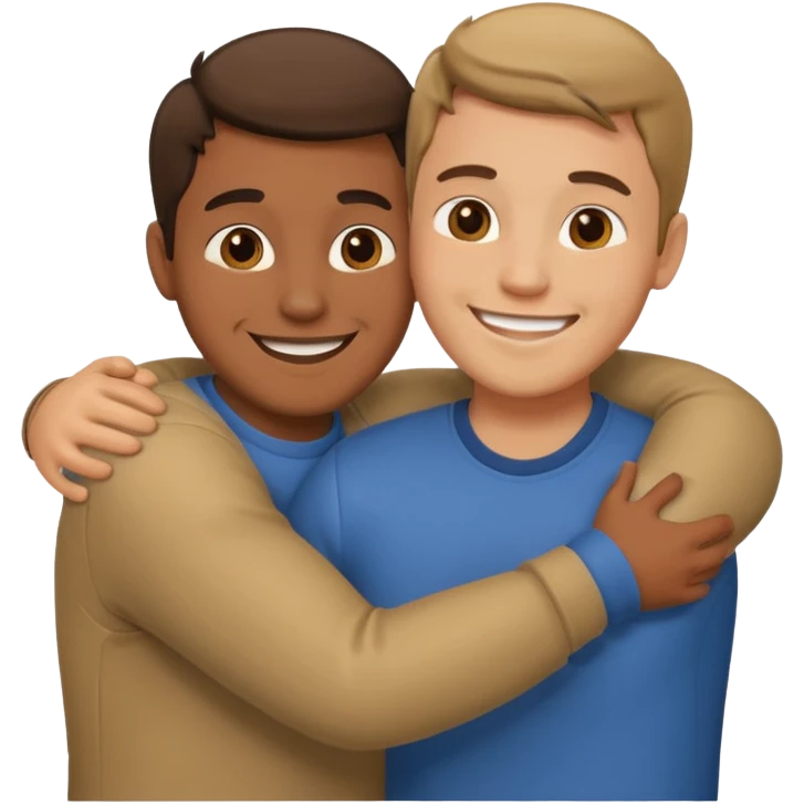 two guys hugging emoji