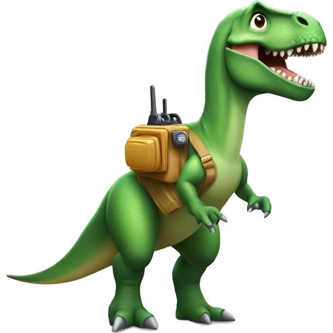 Dinosaur with a walkie emoji