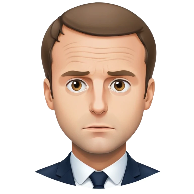 Macron in panic realistic picture emoji