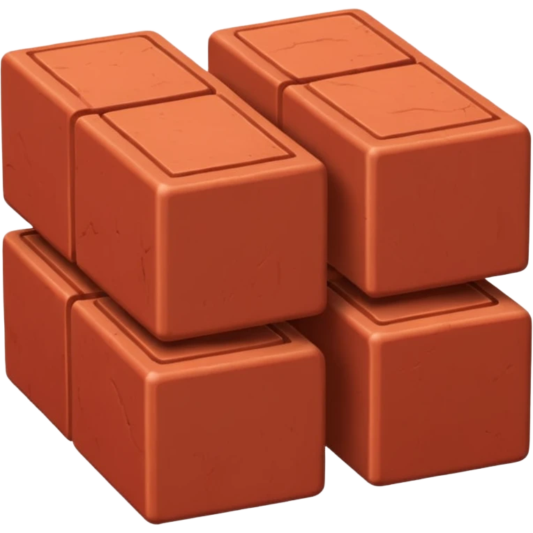 three 3d bricks emoji