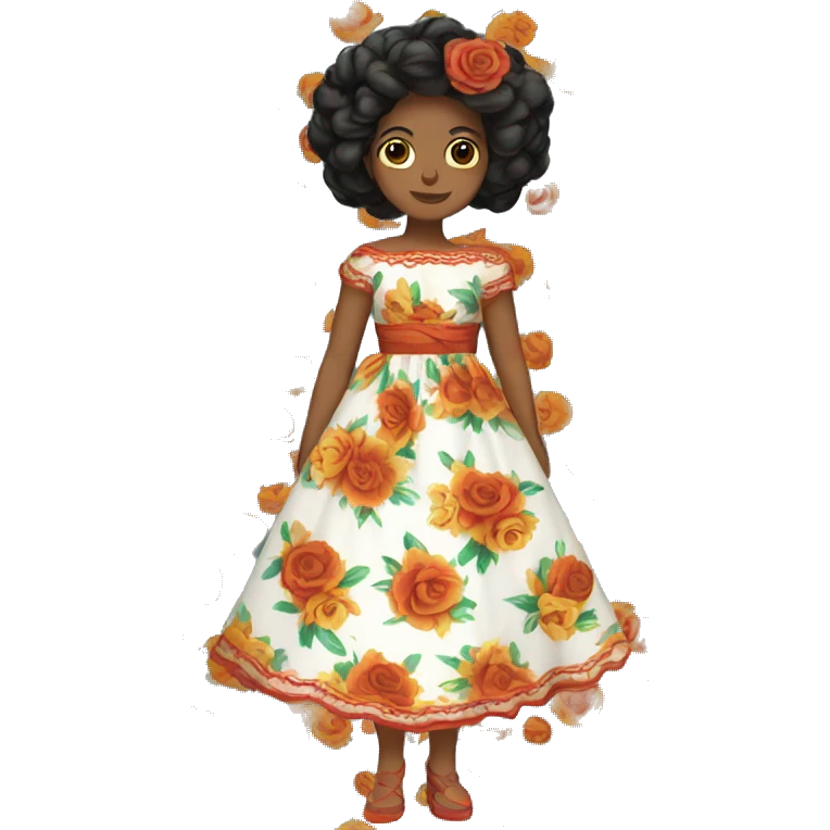 Mexican Floral Dress no person emoji