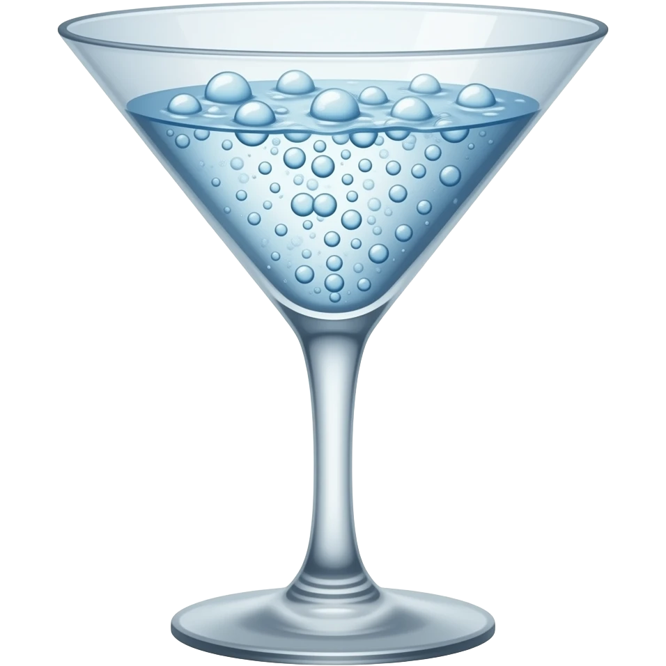 make me just water boiling on the surface of water in a martini glass (more bubbles on the surface of water emoji