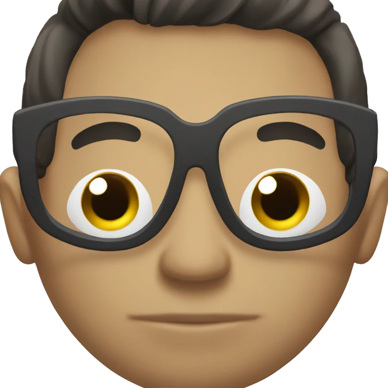 Pale guy dark hair with glasses doing benchpress emoji