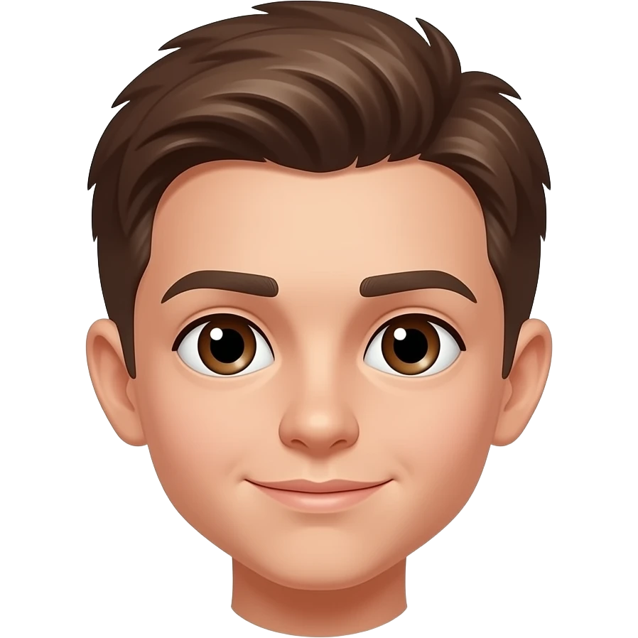 голова мальчик, волосы коричневые чуть чуть лысый, тон лица (бледноватый), цвет глаз (коричневые) emoji